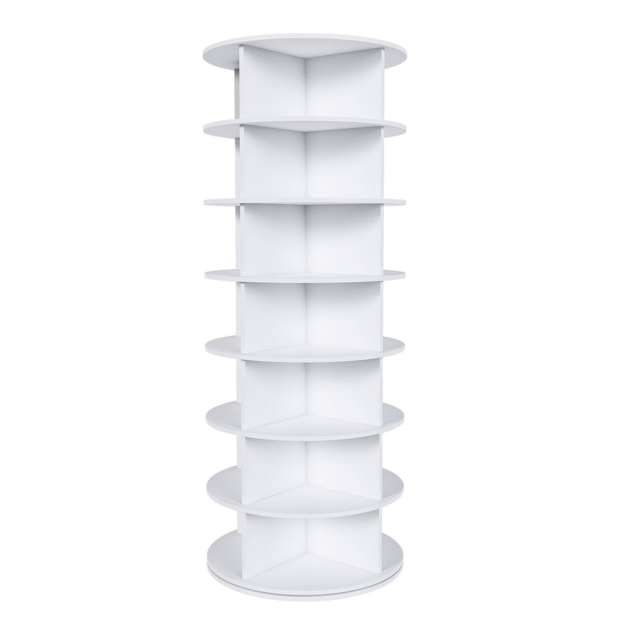 Shoe Rack Tower 7-Tier 360° Rotatable 28 Pairs - White