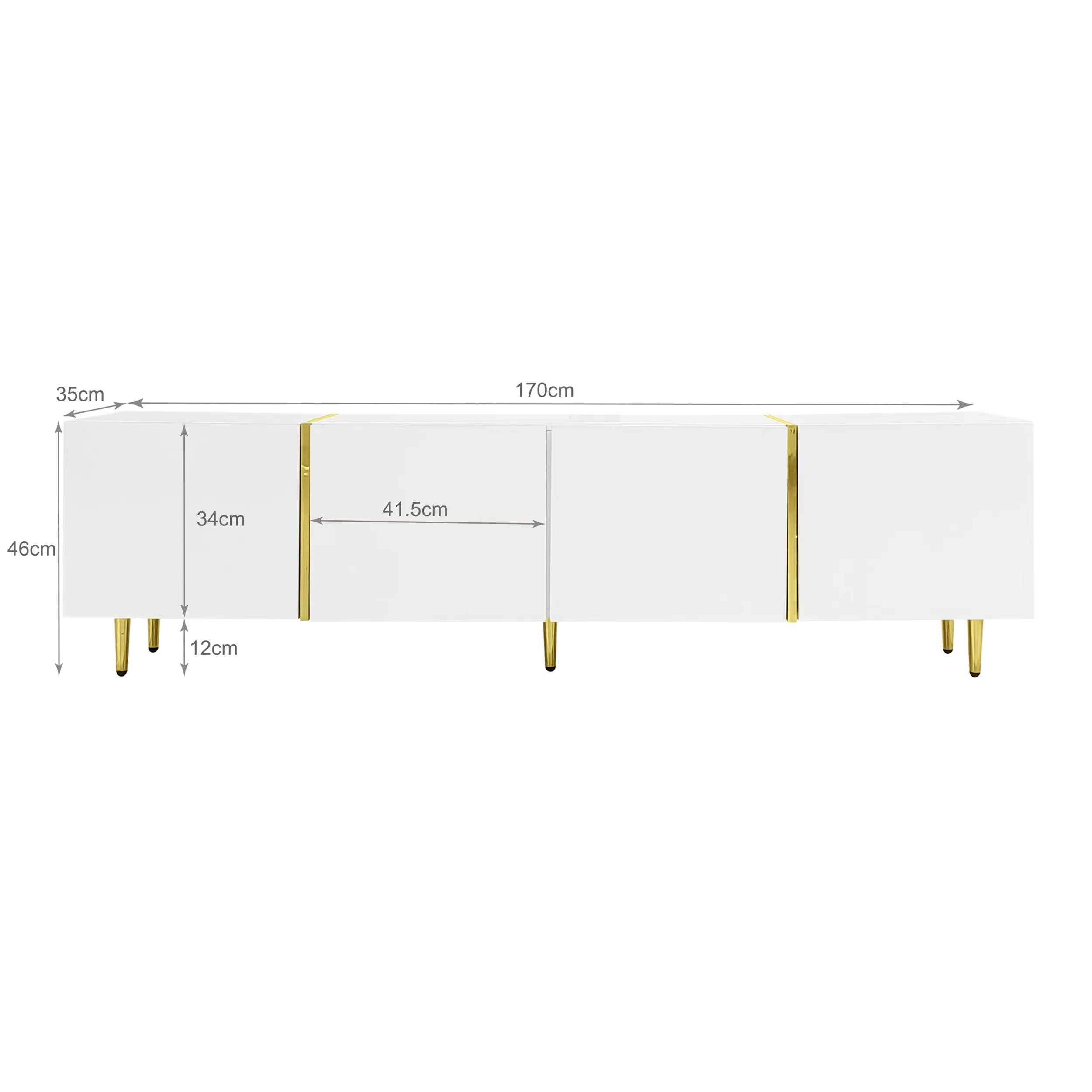 TV cabinet, four doors, modern, white
