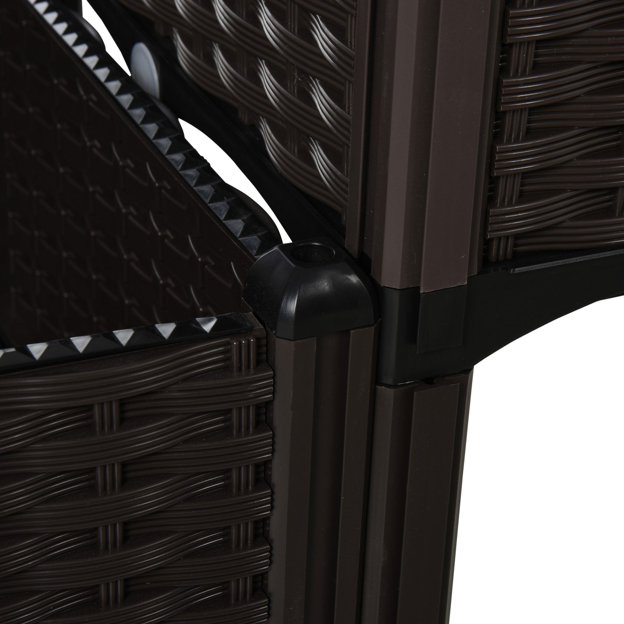 Raised Bed Double Planter, Rattan Look, 80x40x44cm, PP, Brown