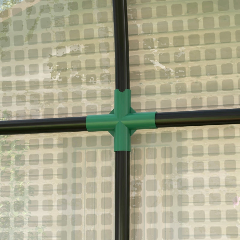 200 x 100cm Walk-In Greenhouse with Zipped Doors, White