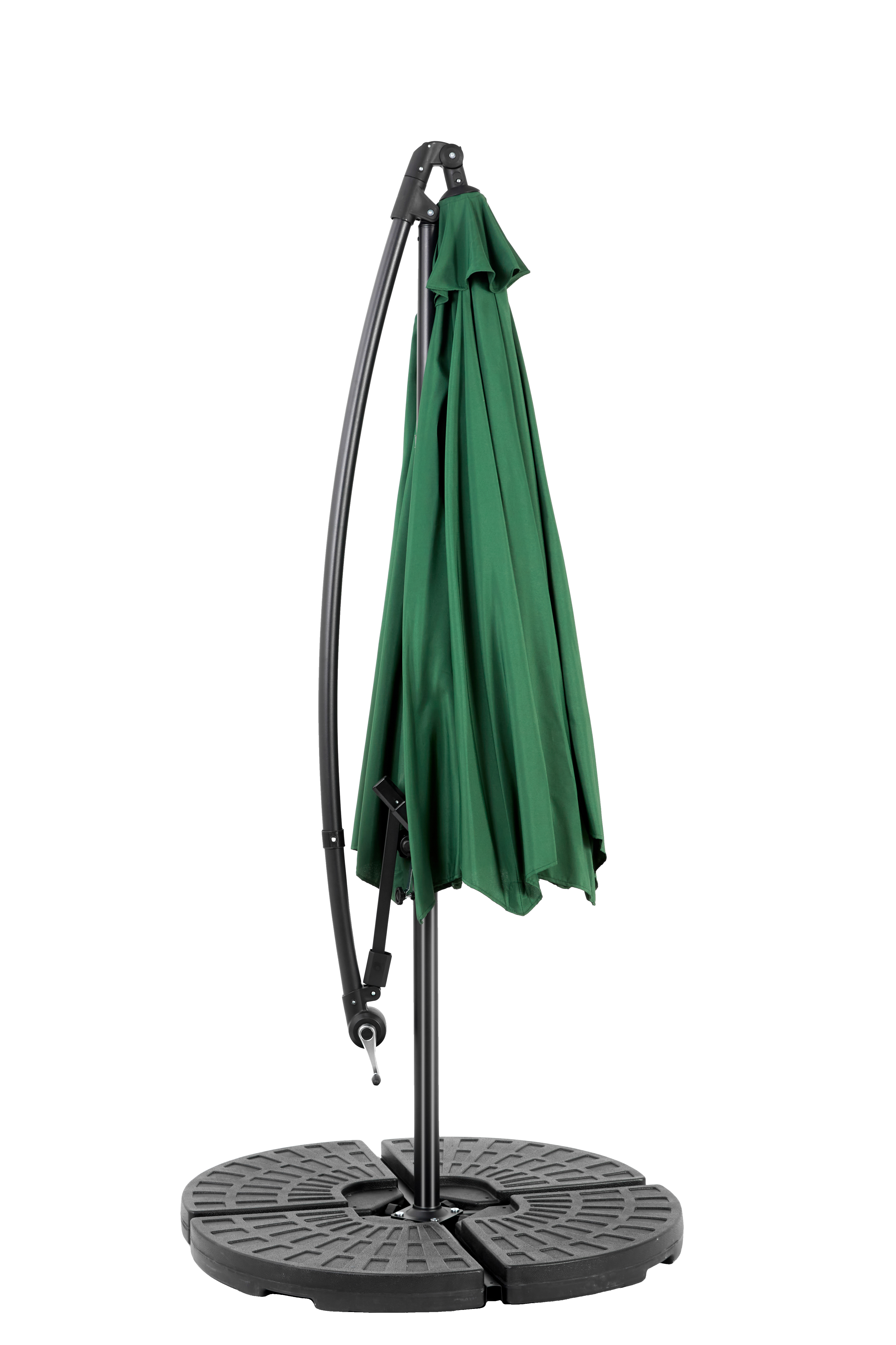 14.8 Ft Double Sided Outdoor Umbrella, Rectangular Large with Crank, Dark Green