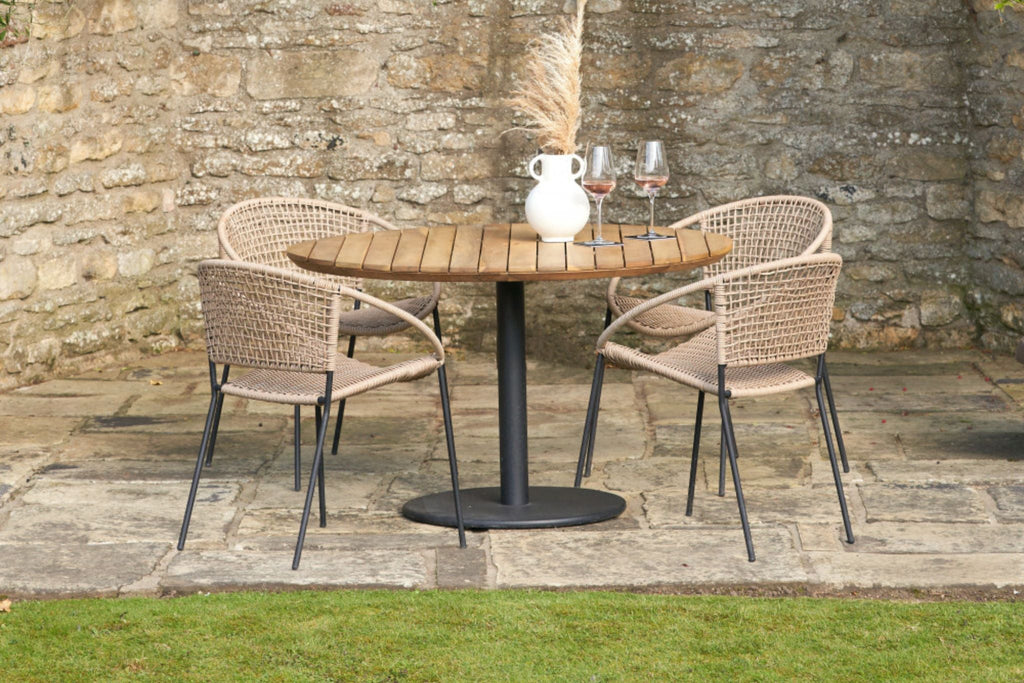 Dakota Natural Wheat Outdoor 4 - Seater Dining Set - Rathwood Store