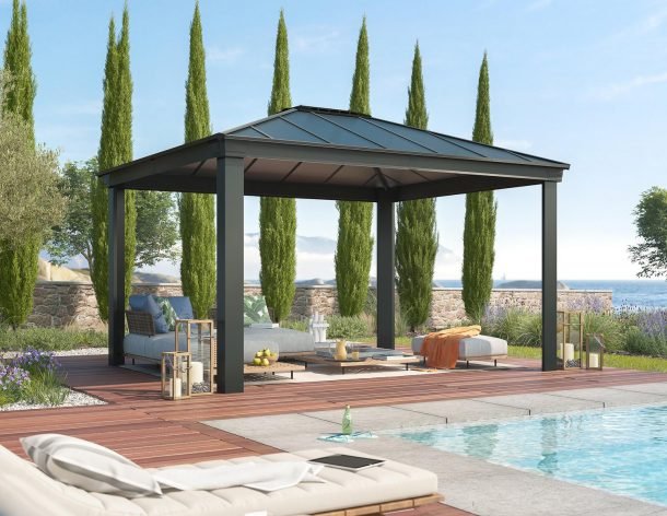 Dallas 12 ft. x 14 ft. Gazebo Kit - Grey Structure - Rathwood Store