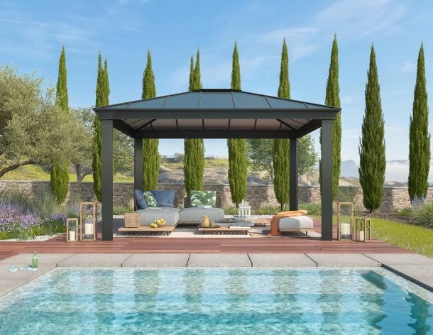 Dallas 12 ft. x 14 ft. Gazebo Kit - Grey Structure - Rathwood Store