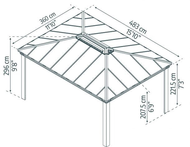 Dallas 12 ft. x 16 ft. Gazebo Kit - Grey Structure - Rathwood Store