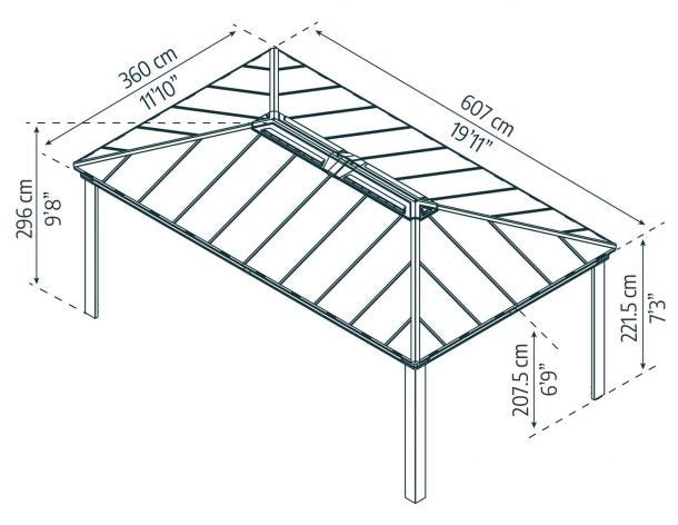 Dallas 12 ft. x 20 ft. Gazebo Kit - Grey Structure - Rathwood Store