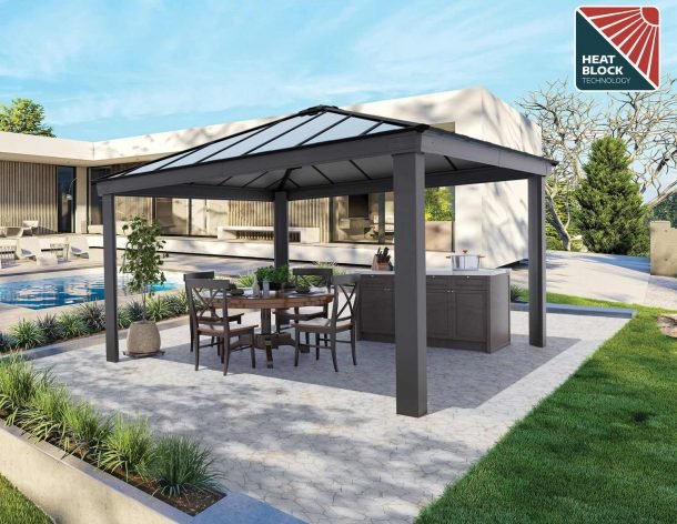 Dallas 14 ft. x 14 ft. Gazebo Kit - Grey Structure - Rathwood Store