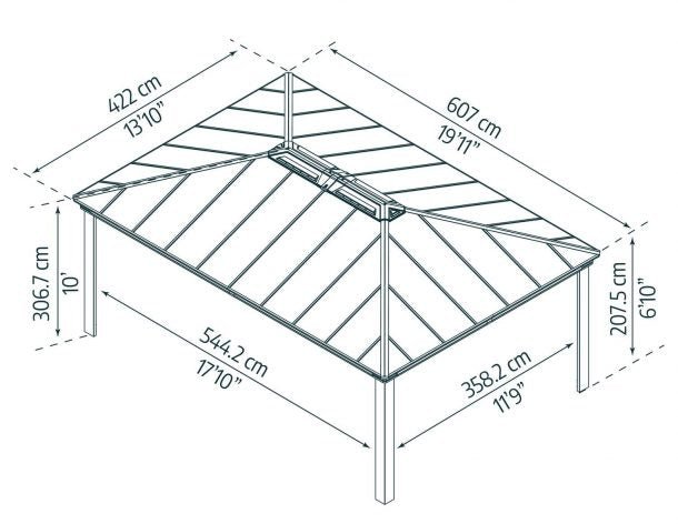 Dallas 14 ft. x 20 ft. Gazebo Kit - Grey Structure - Rathwood Store