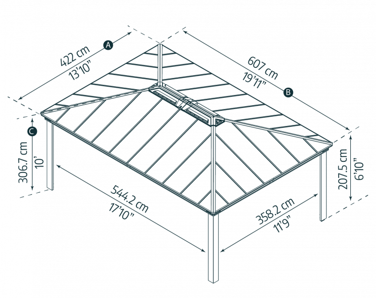 Dallas 14 ft. x 20 ft. Gazebo Kit - Grey Structure - Rathwood Store