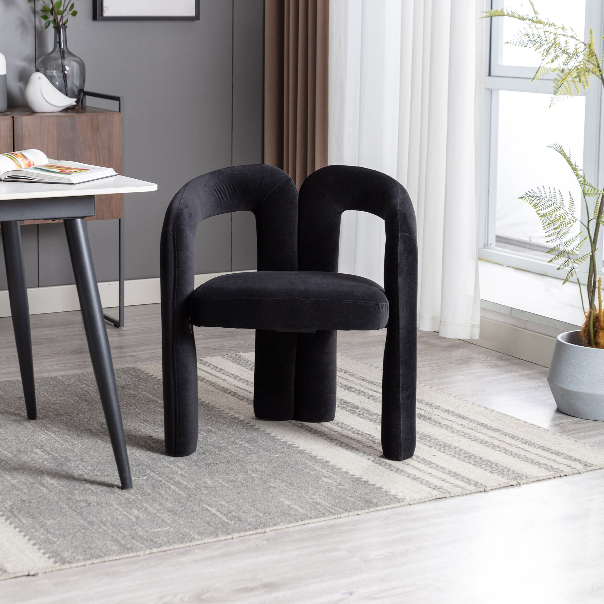 Velvet Dining Chairs (2 pc), Modern Design Upholstered Decorative Armchair 2-Piece Set