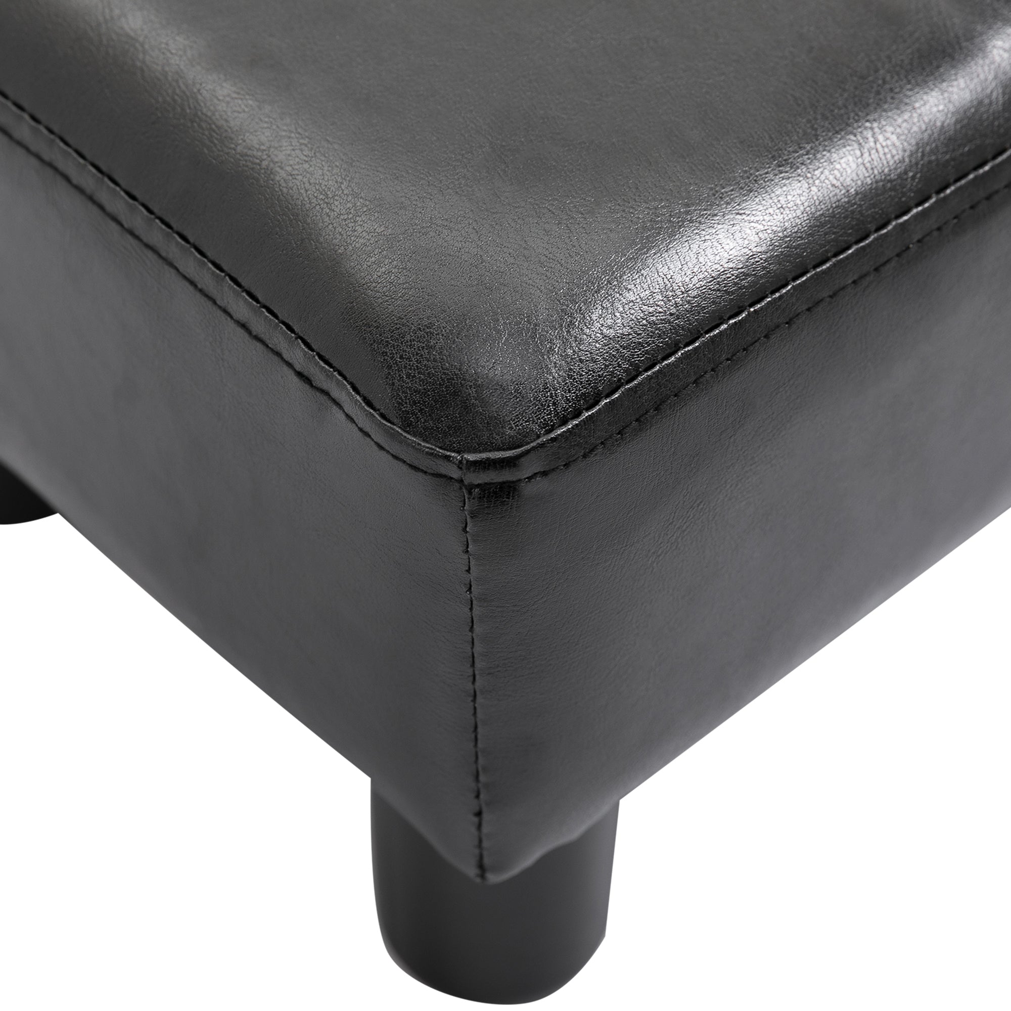 Chesterfield Stool/Bench 40x30x24cm, Faux Leather Black