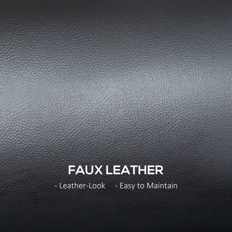 Small Sofa Settee 2 Seater Faux Leather Black