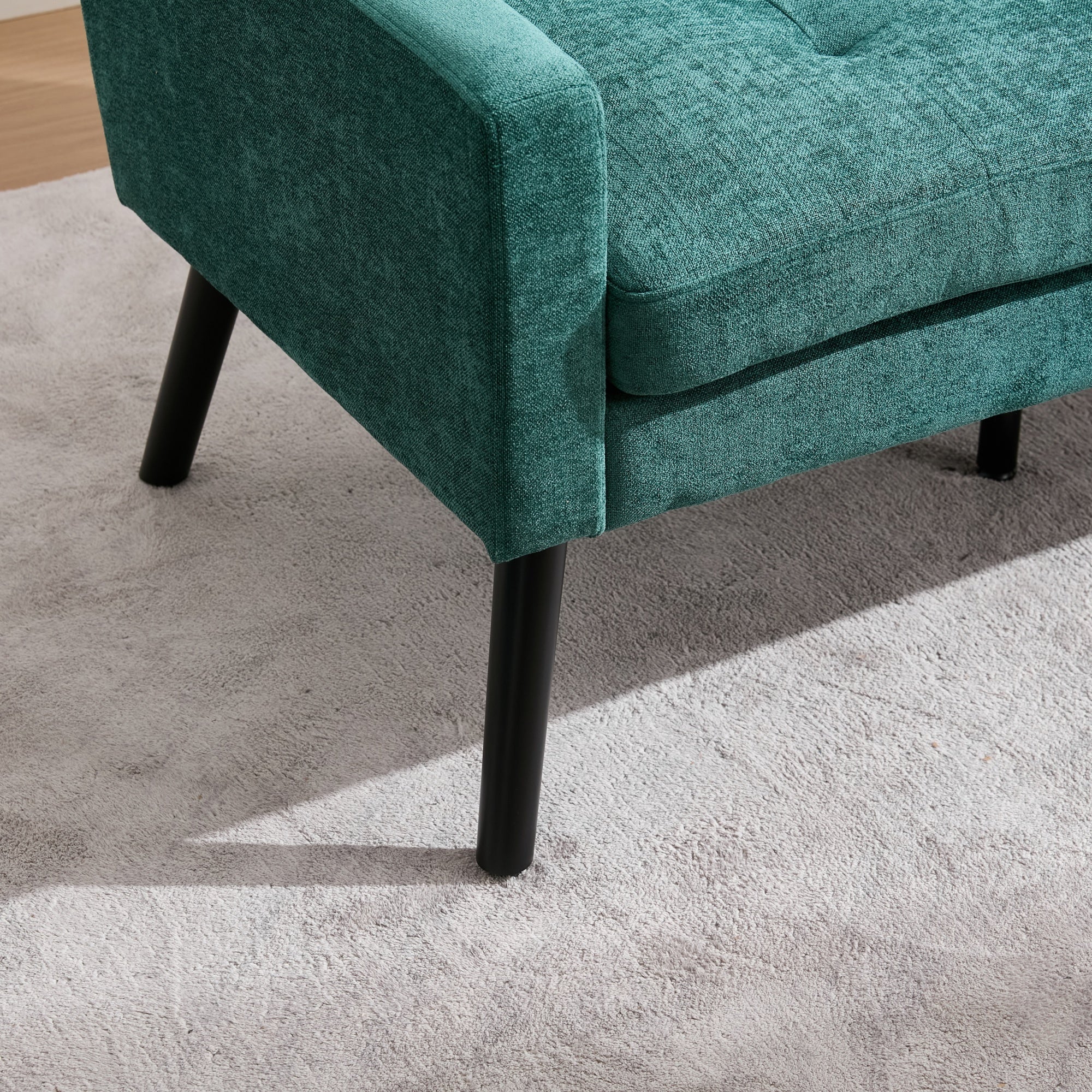 2-Piece Accent Armchair Set with High-Density Foam and Solid Wood Legs, Durable Fabric