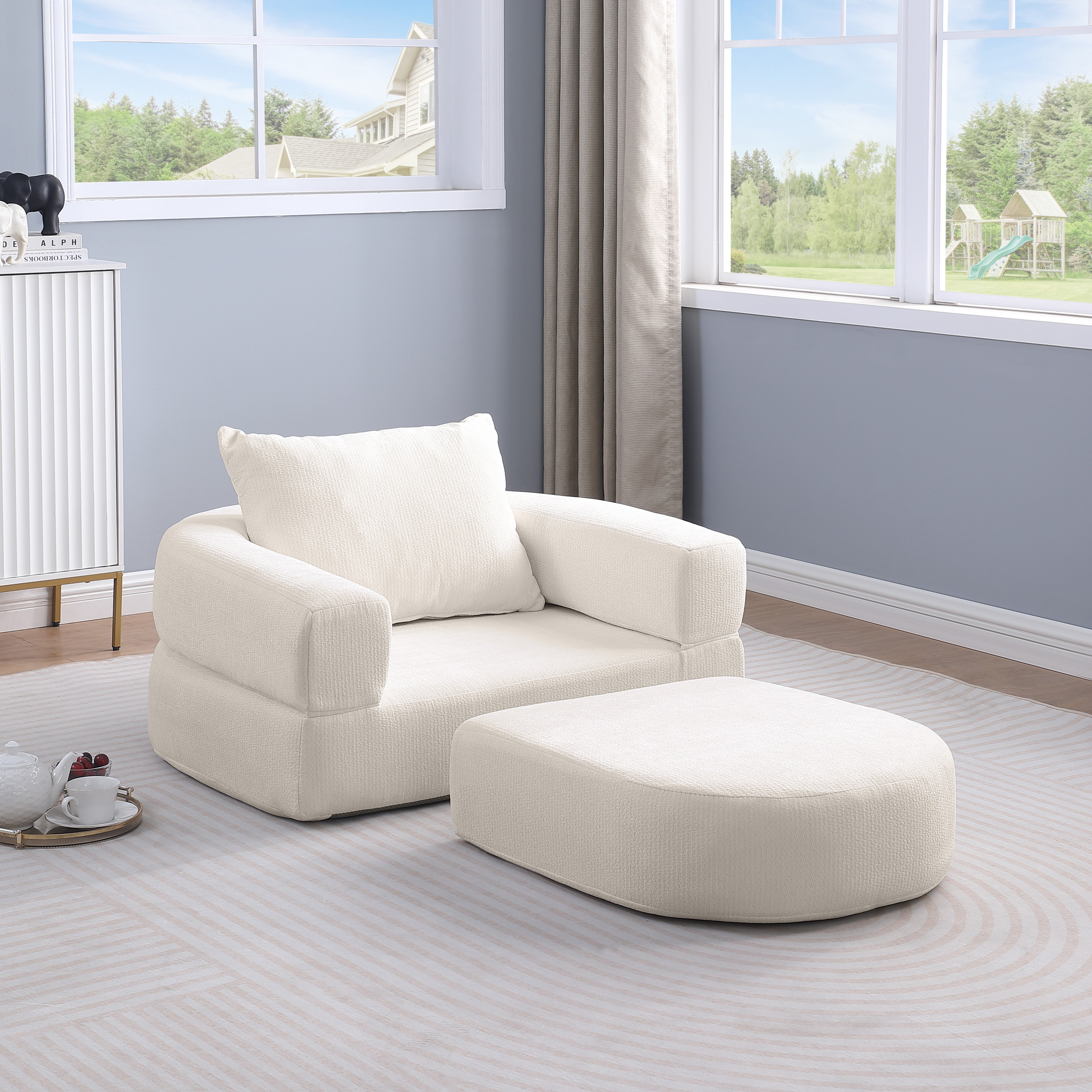 Komprimiertes klappbares Schlafsofa, umwandelbarer Schlafsessel/Futon, Moderner Stoff