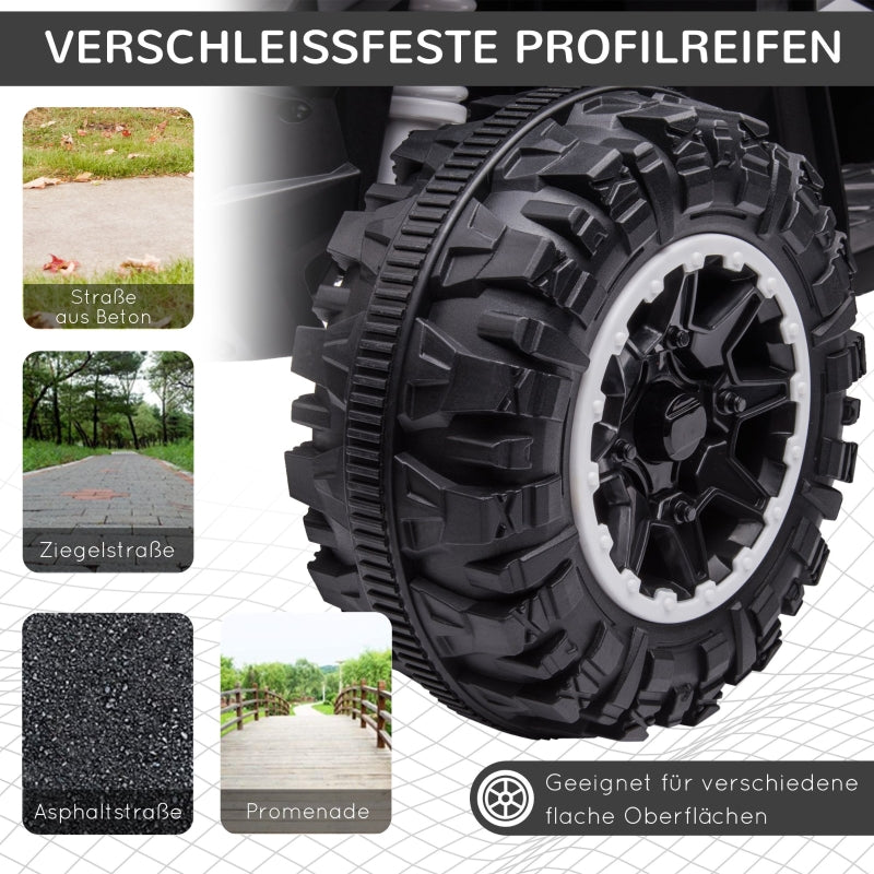 Children's Quad Electric Car, 6 km/h, Sound and Light, Black and White