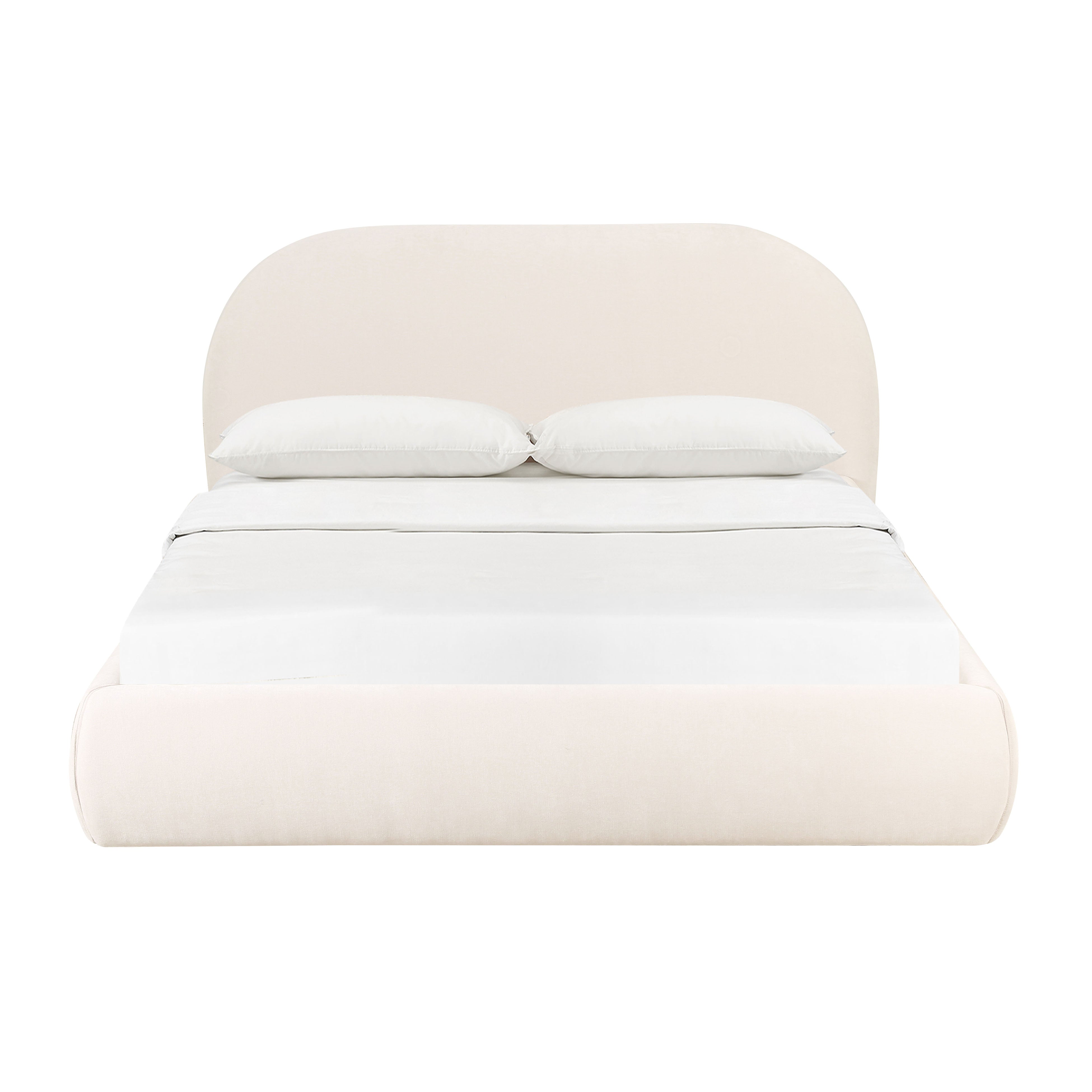 Bara Super King Bed Textured Velvet Cream