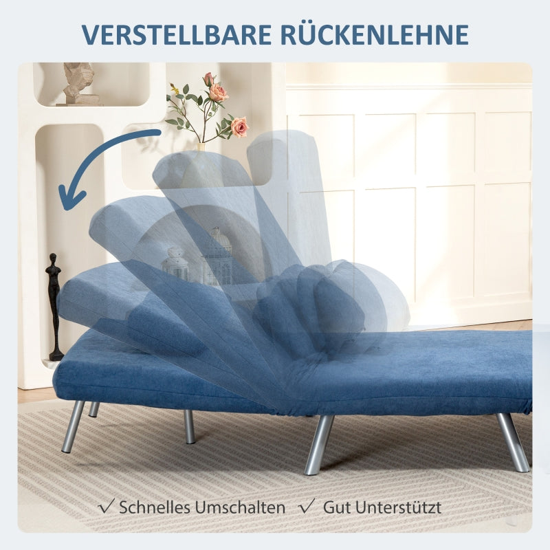 Polstersessel, 2-in-1 Schlafsofa, Stoff Blau