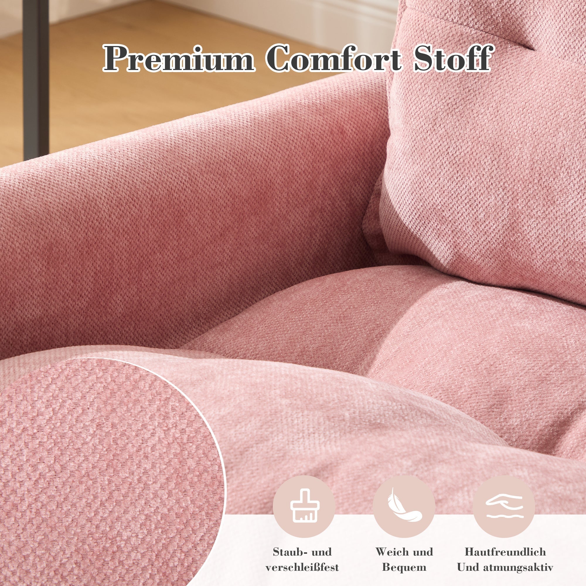 Lounge Chair, 360° Rotating Single Sofa with Armrests & Cushions, Modern Style