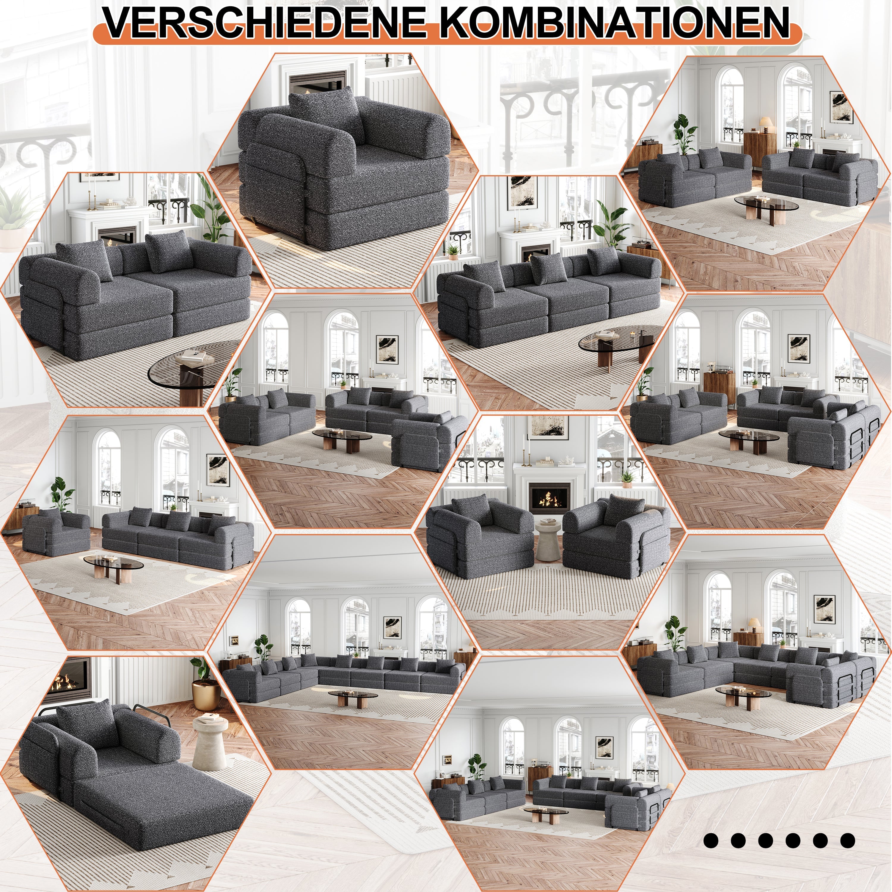 2-in-1 Sleeper Sofa with Storage Armrest and Multiple Configurations, Chenille