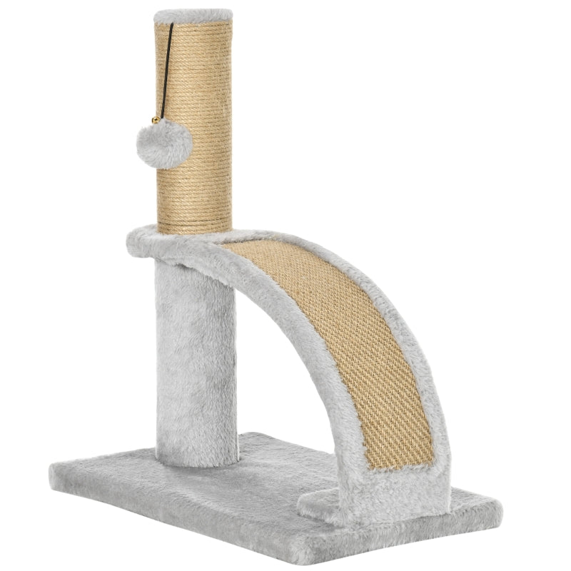 Cat Scratching Post, Jute Cover, Hanging Ball, Grey