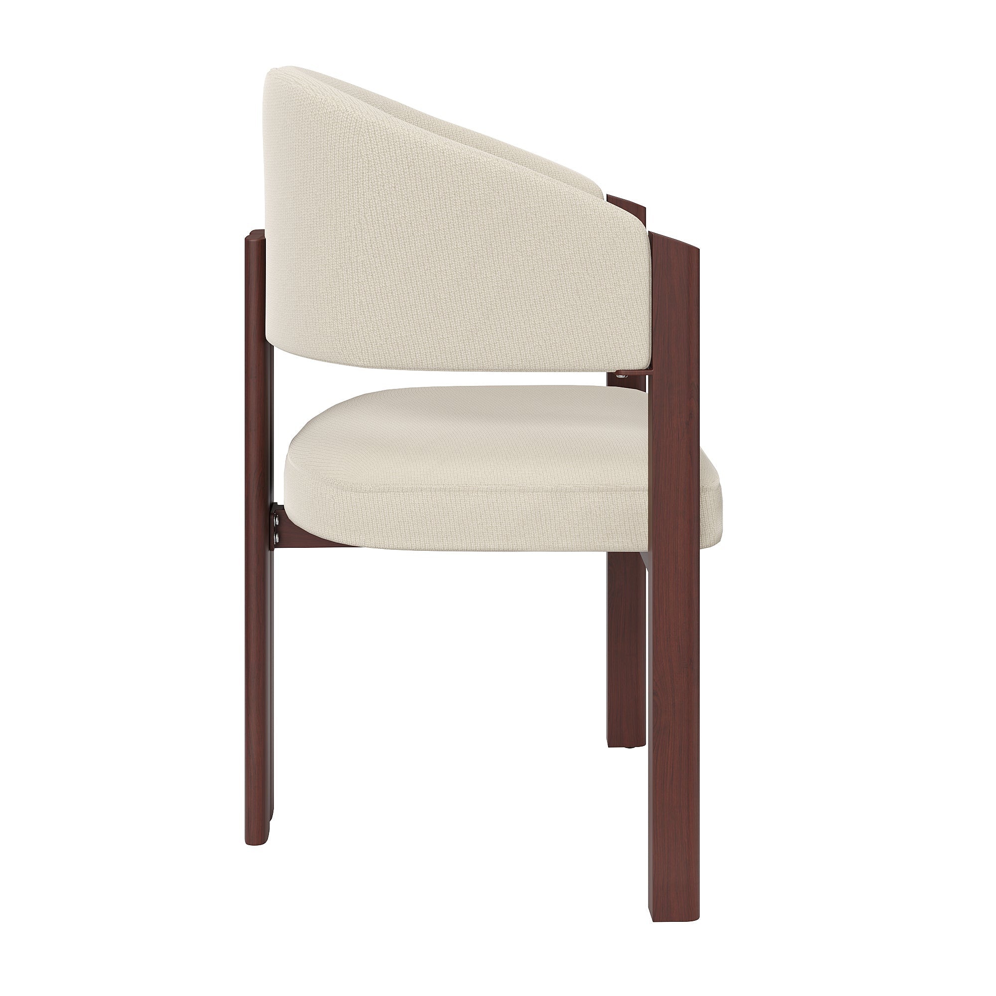 Ergonomic Dining Chairs Set of 2 with Thick Padding and Height Adjustable Feet, Wood Look Breathable Fabric