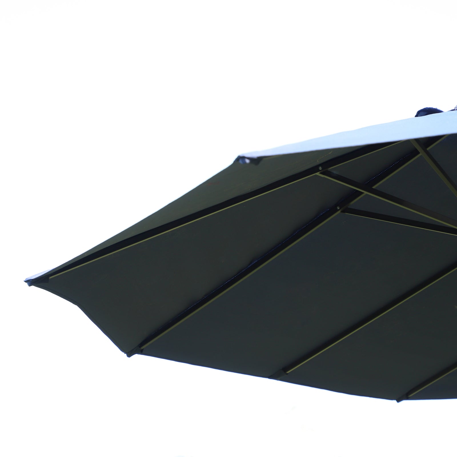 Parasol Double Patio Umbrella, Hand Crank, Blue