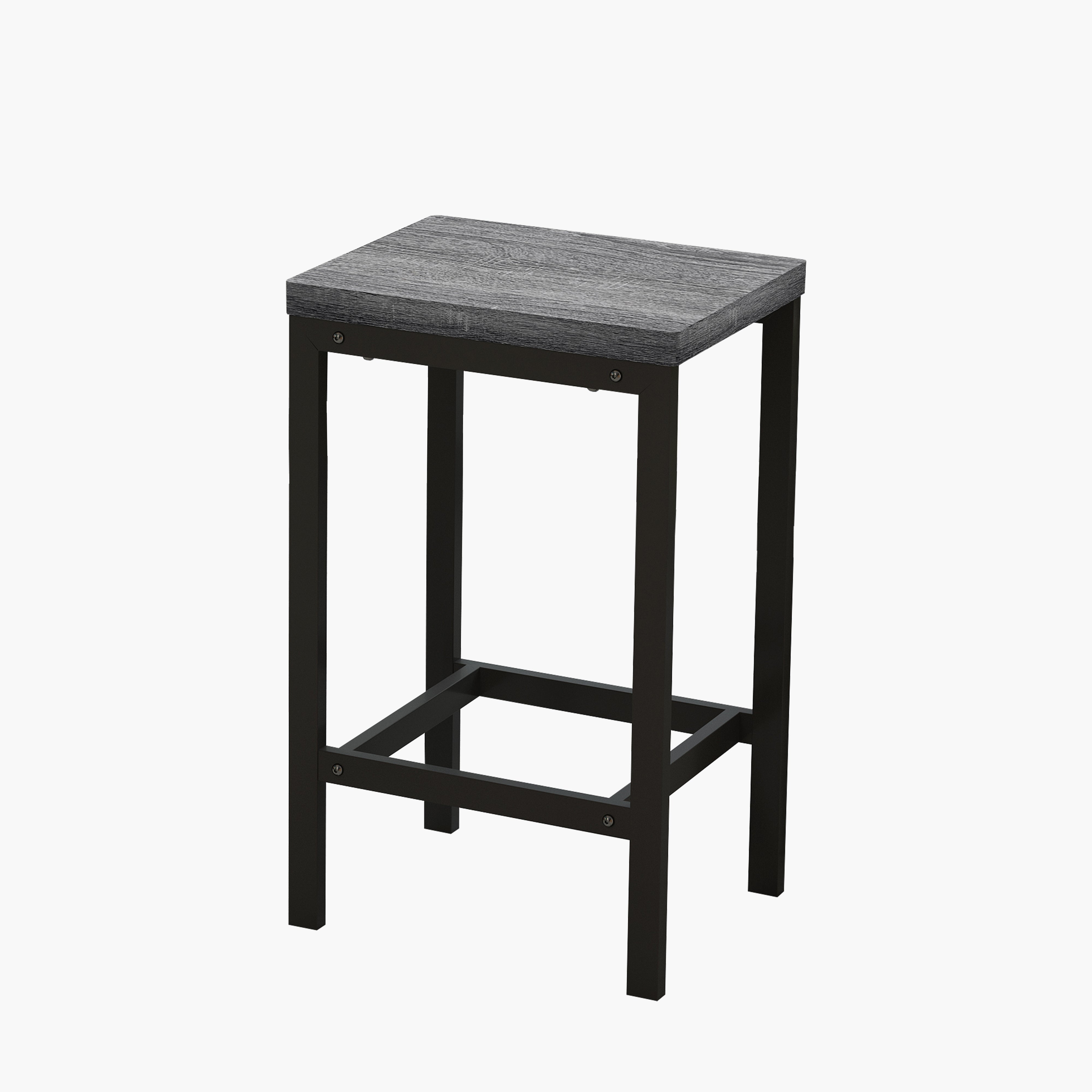 148CM Modern Design Kitchen Dining Table, Pub Table, Long with 3 Stools, Grey