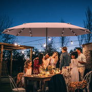 Parasol Double, LED Oval, Khaki