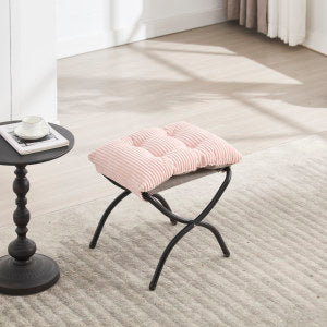 Lazy Chair with Ottoman, Modern Lounge Accent with Armrests & Side Pocket, Pink