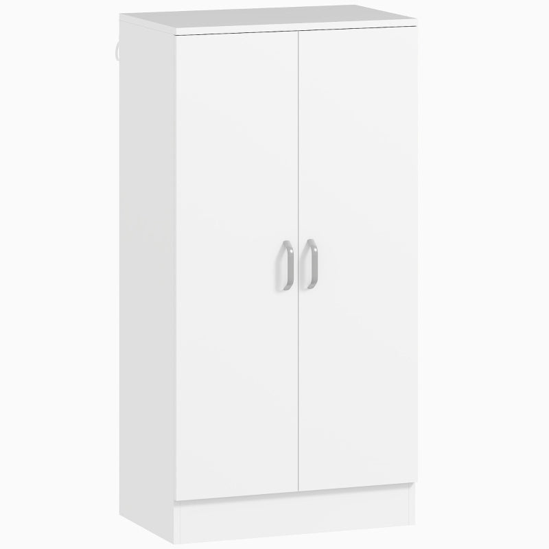 Shoe Cabinet, Adjustable 6-Tier, 14 Pairs, Wood, White