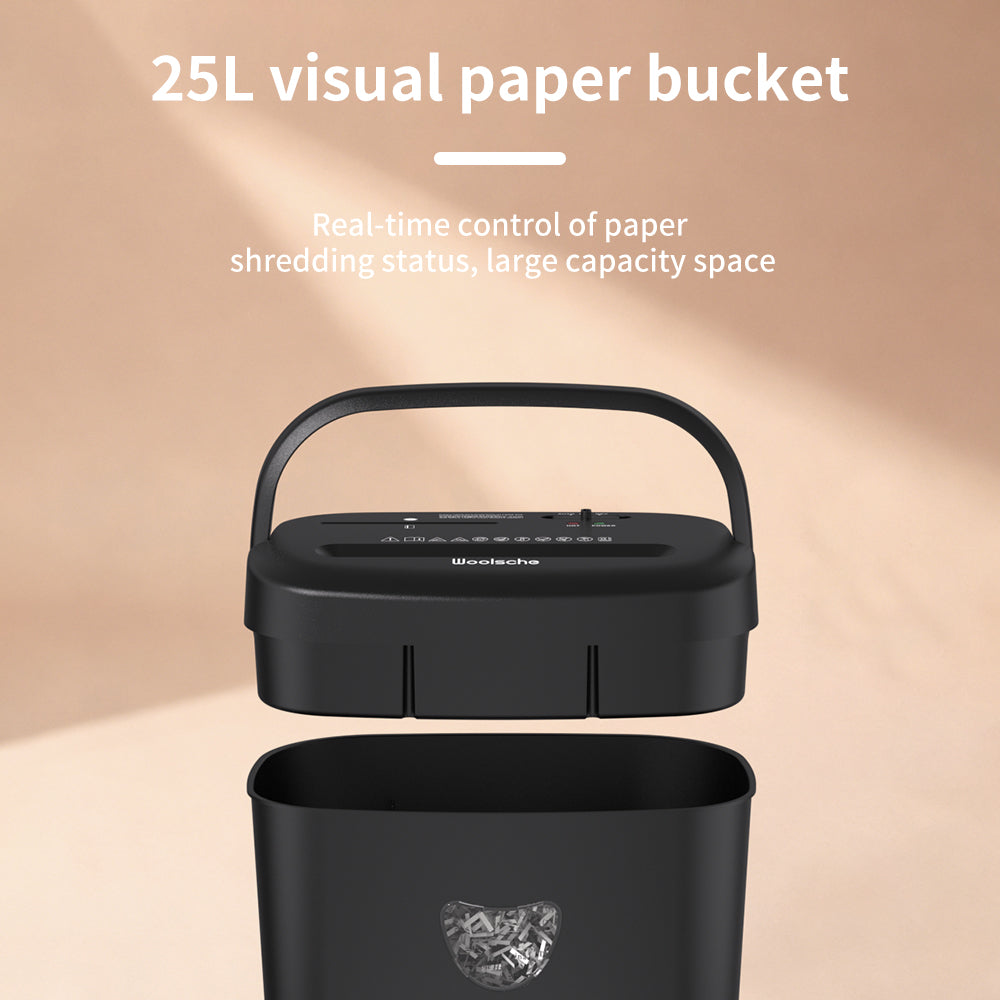 Paper Shredder, 12-Sheet Cross Cut 6.4 Gallon Ultra Quiet, Heavy Duty