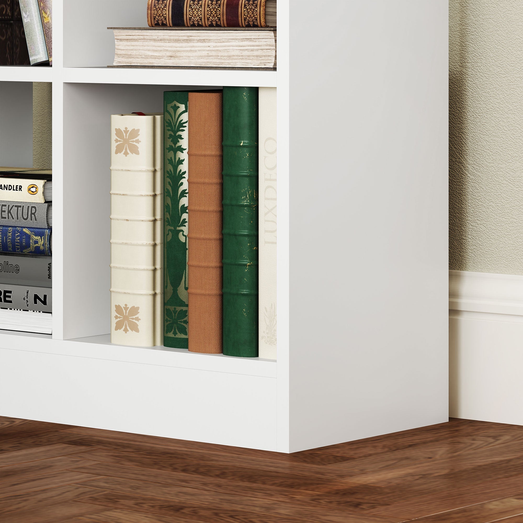 Bookshelf 9 Shelves 1 Drawer Anti-Tip 60x26x158cm White