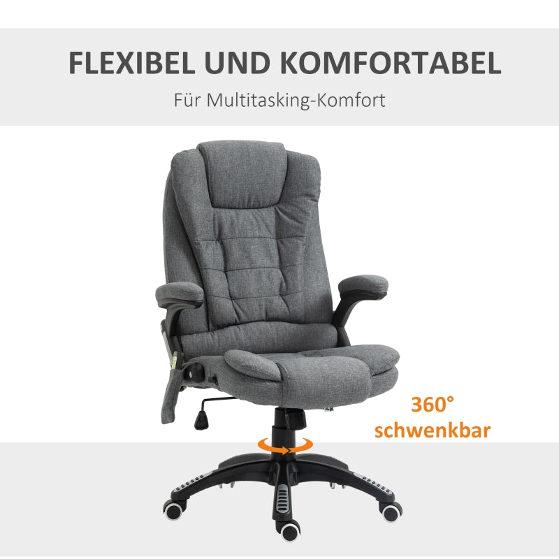 Vinsetto Massage Executive Office Chair, Ergonomic Adjustable, Gray