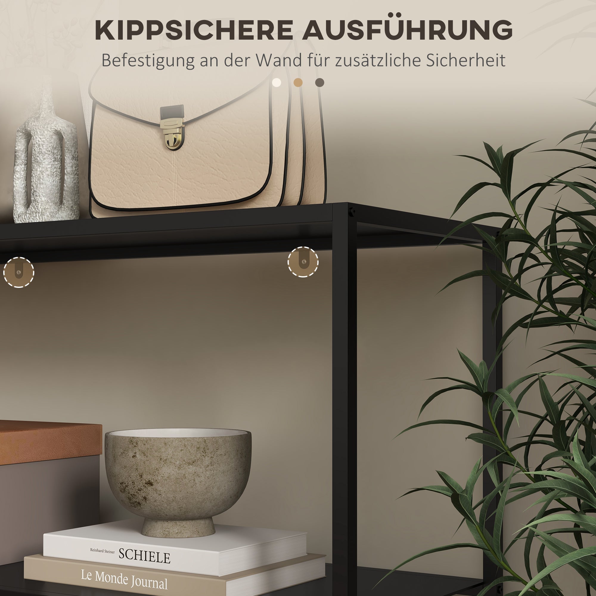 Console Table, 2 Levels, Anti-Tip Device, Steel