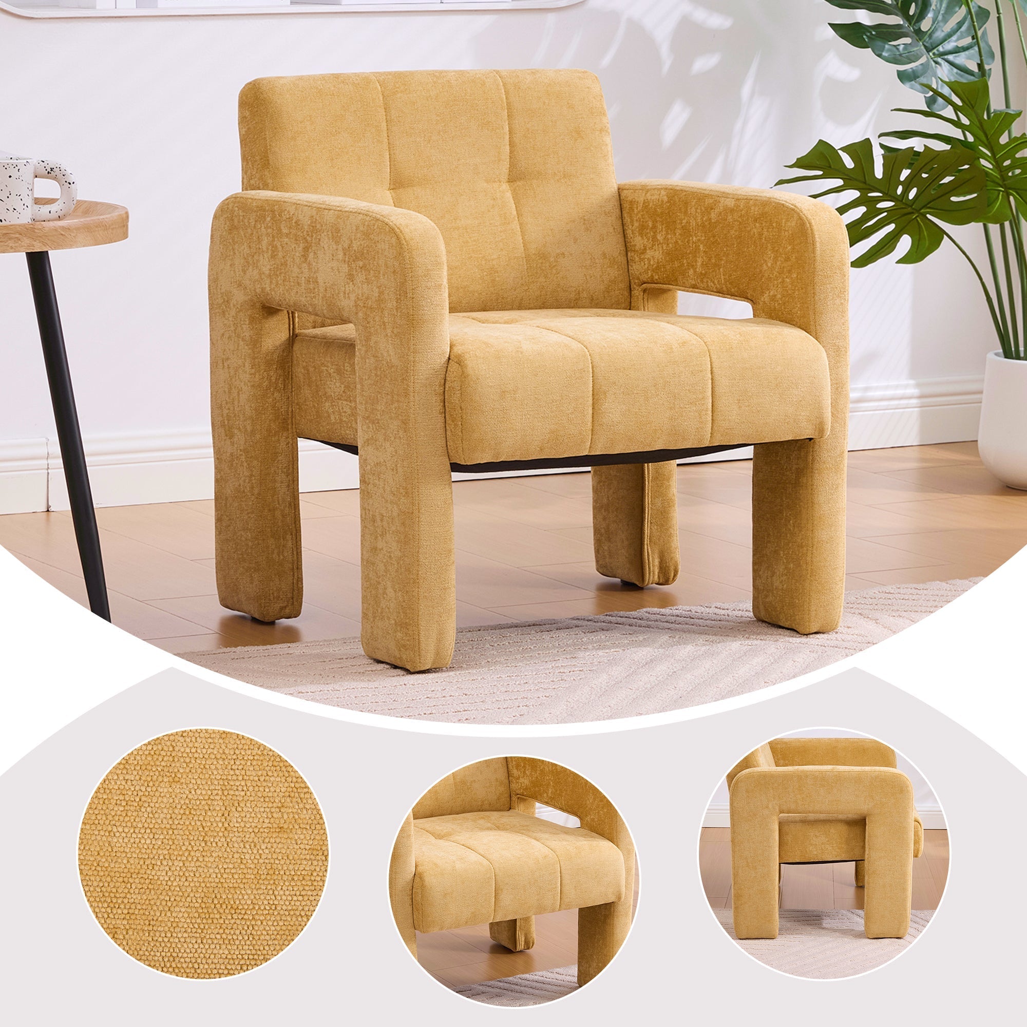 Single Armchair Modern Minimalist Nordic Style Comfortable Padded - Upholstered