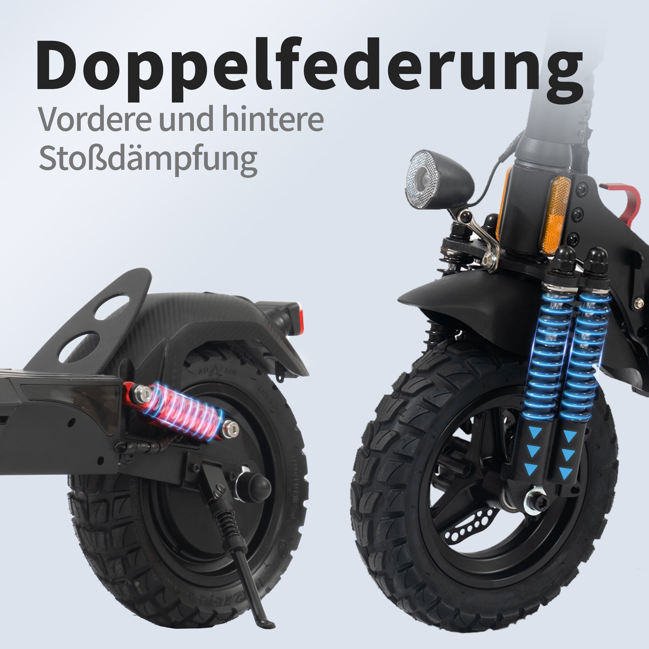 E-Scooter 10-Inch Foldable Road Legal 60km Range 500W Double Shock
