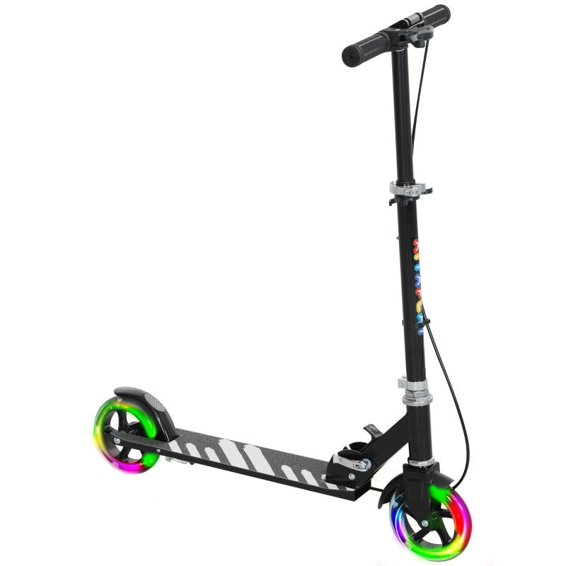 Children's Scooter with Foldable Metal Frame and Double Brakes, Black