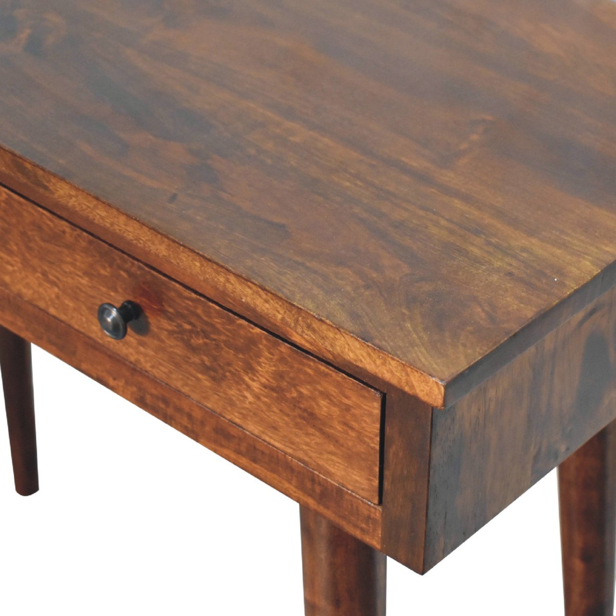Hallway Console Table, 2 Drawers, Nordic Legs, Chestnut Solid Wood
