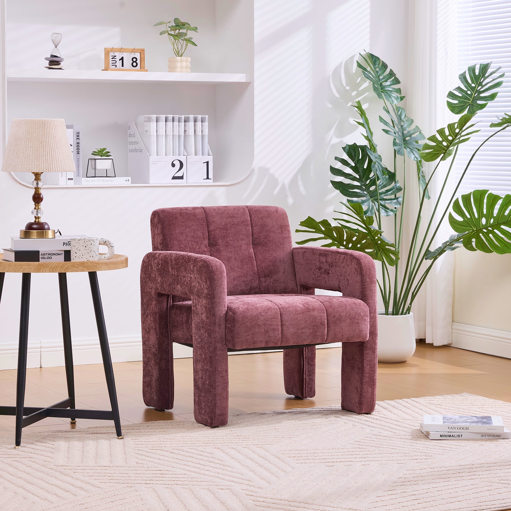Single Armchair Modern Minimalist Upholstered Padded - Nordic Style