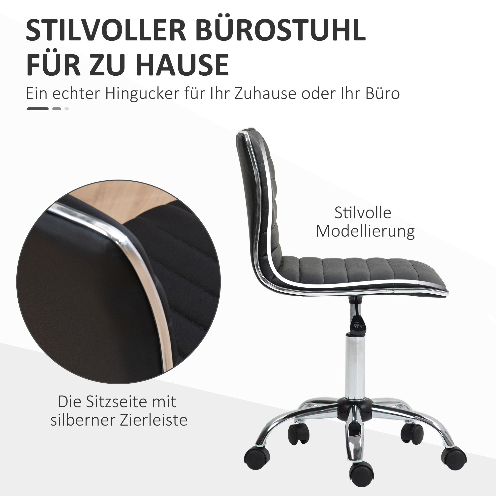 Bürostuhl, höhenverstellbar, drehbar, 120 kg, Schwarz