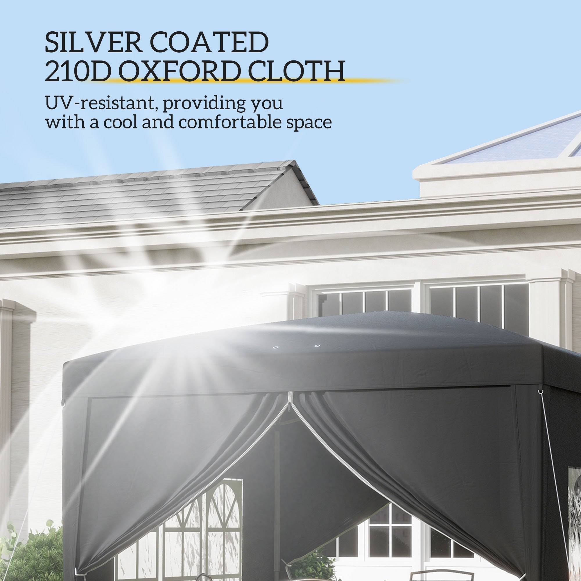 Pop Up Gazebo 3x3m Water & UV Resistant Black