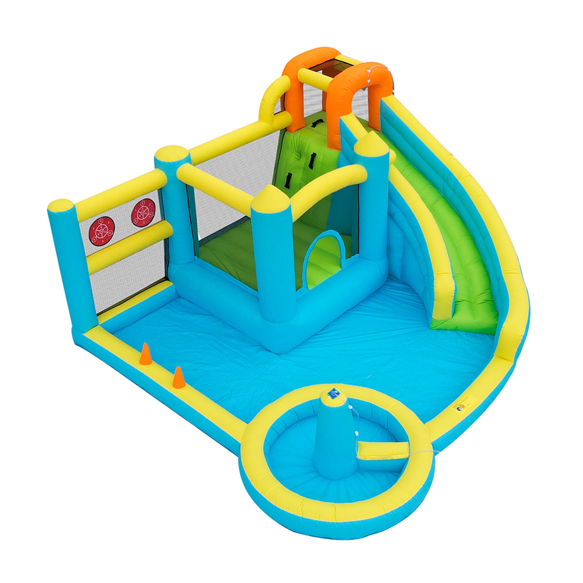 Children's Bouncy Castle Water Park with Slide, Pool and Blower, 430x390x210cm, Inflatable Multi-color