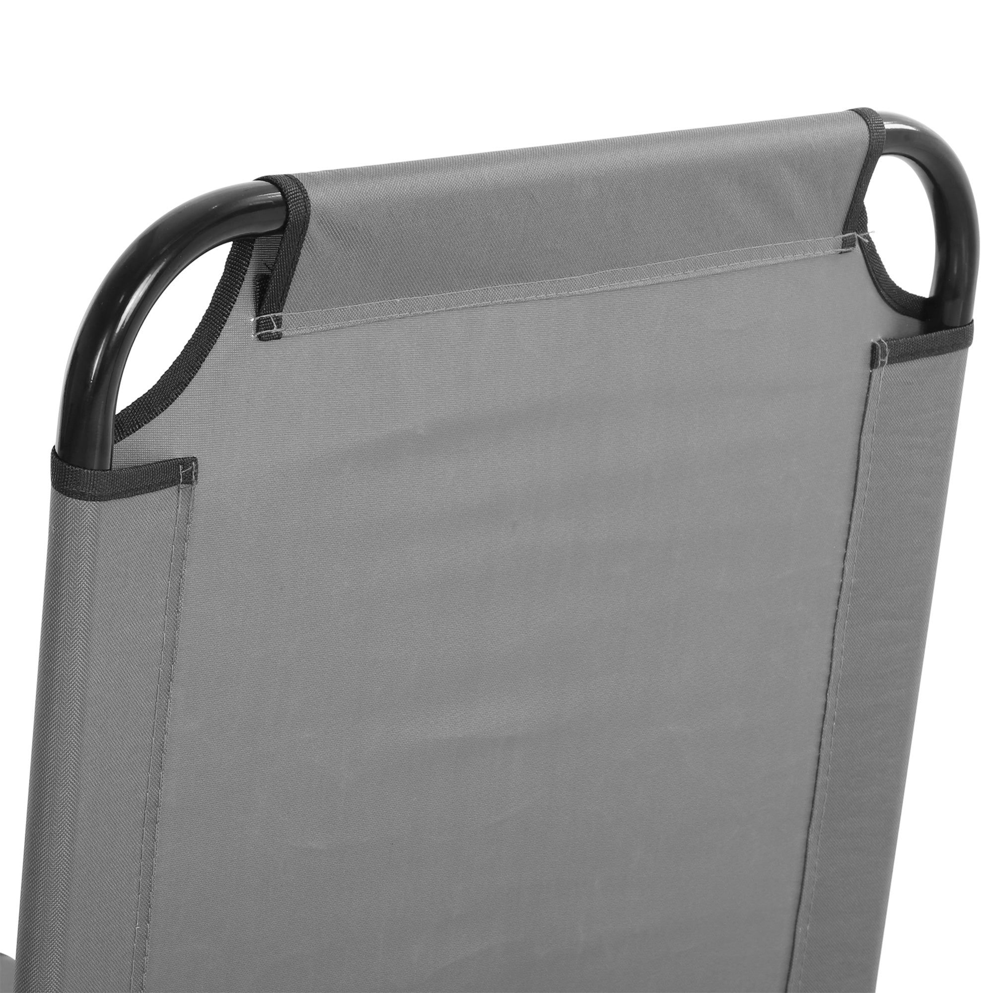 Sun Lounger, Adjustable Backrest Camping Deck Chair, 188x56x28cm Steel