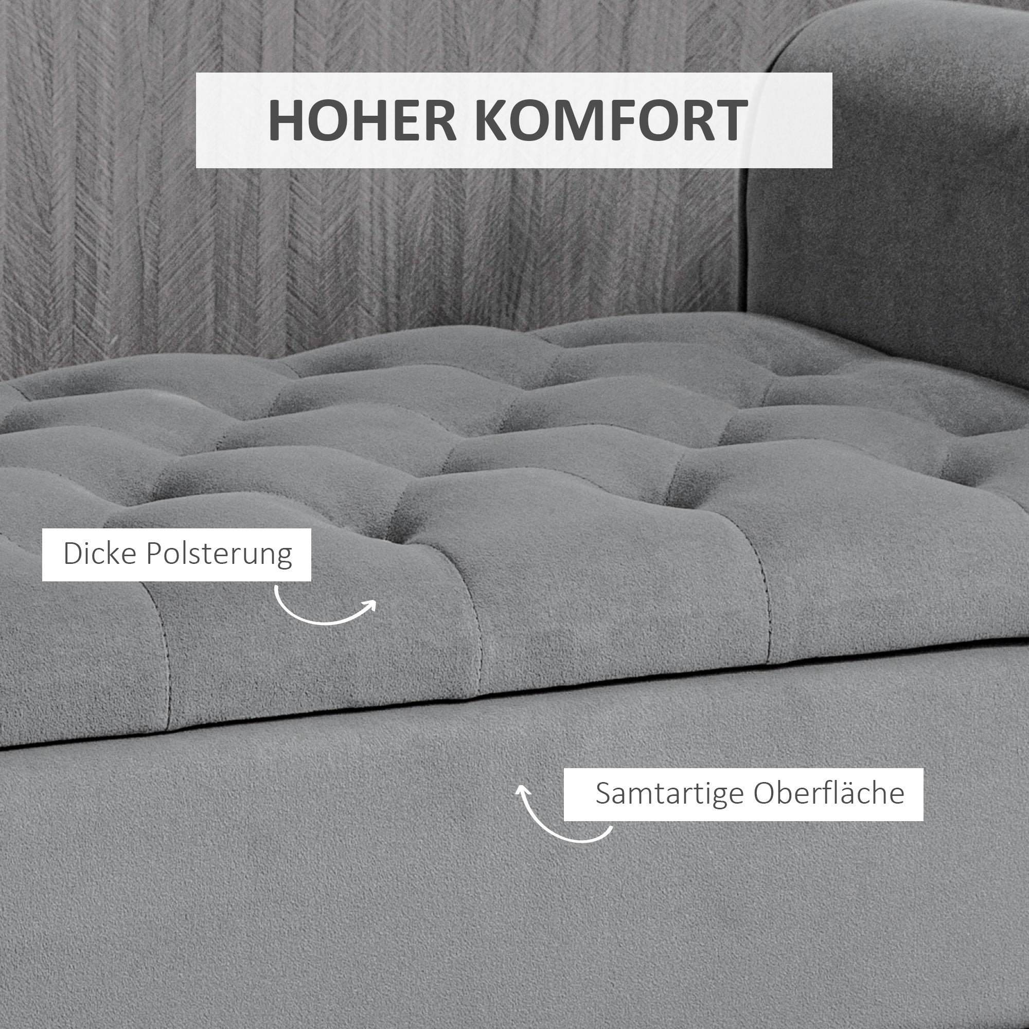 Upholstered Bench Storage Velvet Look Grey