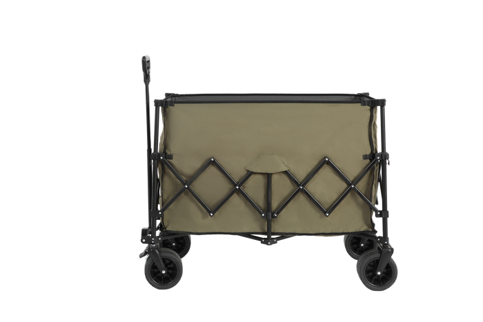 Beach Wagon, Collapsible Heavy Duty with Big All-Terrain Wheels & Drink Holders, Army Green