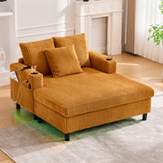 Chaise Longue Recliner, Soft, with Cupholders, USB, LED Lighting