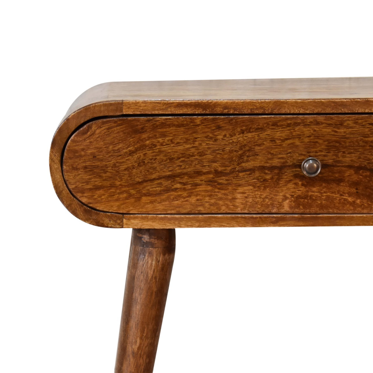 Solid Wood Chestnut Console, Mini London 1 Drawer, Dark Brown Wood