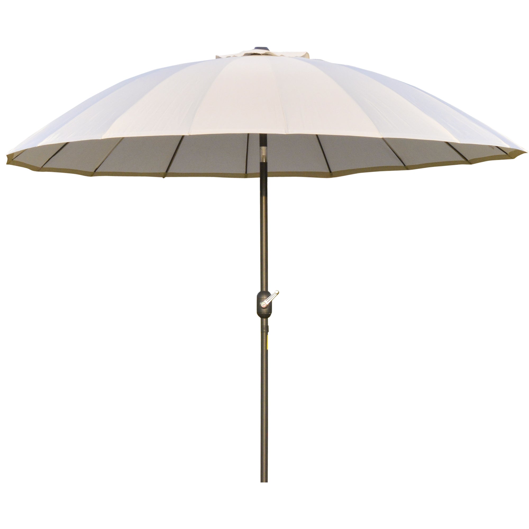2.5m Shanghai Garden Parasol Umbrella, Crank & Tilt Adjustable Shade, Off-White