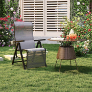 Folding Sun Lounger Zero-Gravity Recliner 9-Position Adjustable with Cushion - Black/Grey