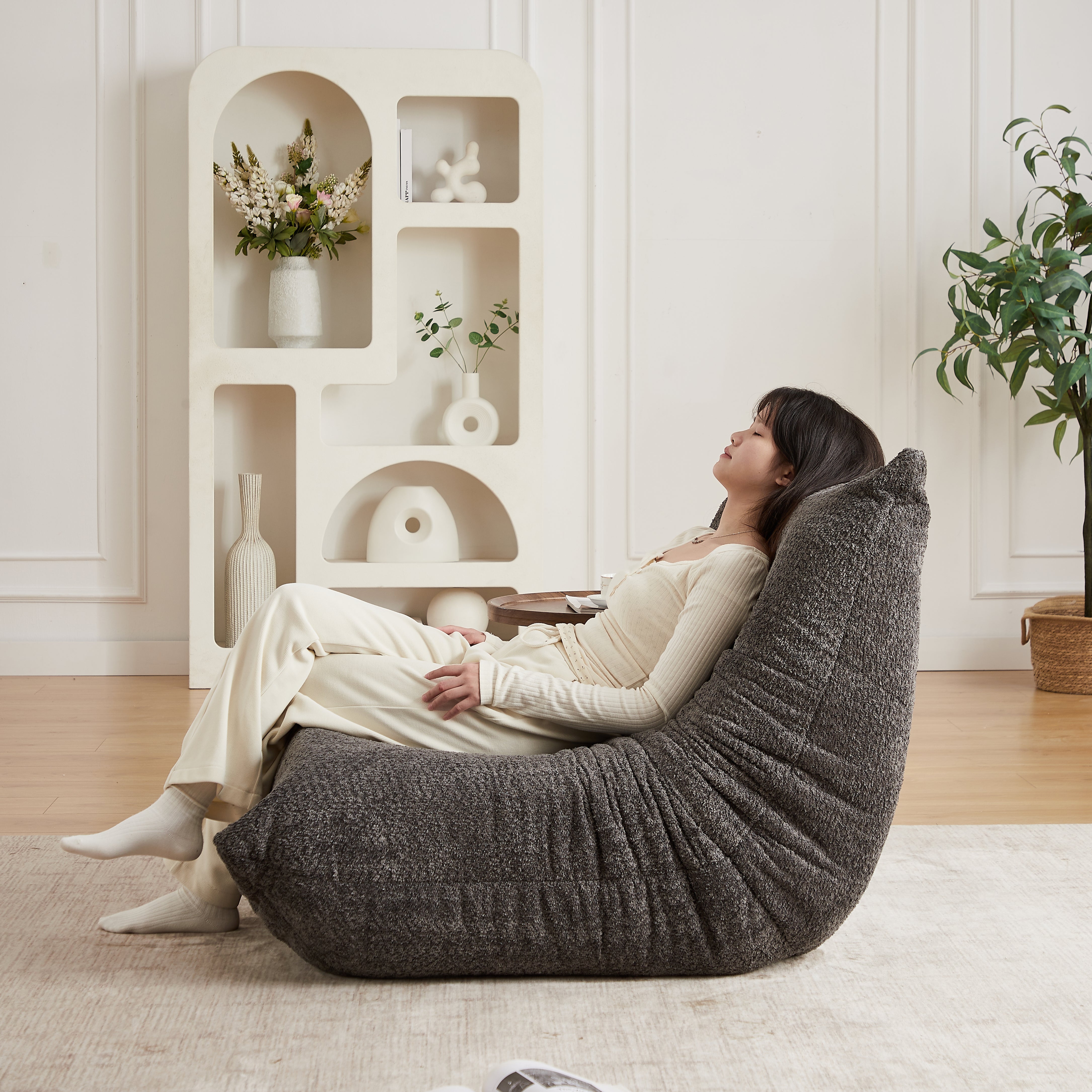 Chenille Togo Two-Seater Sofa with Memory Foam and High-Density Elastic Foam, Chenille Fabric